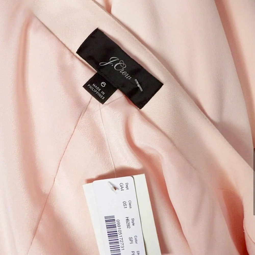 NEW J Crew 🖤 Black Label 🖤 Pink Wrap Dress – Wedding Guest, Fully Lined, Size 6 - Picture 3 of 17